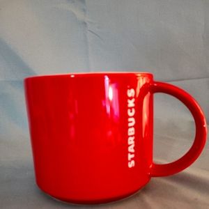 2012 Starbucks Red w/Embossed White coffee mug